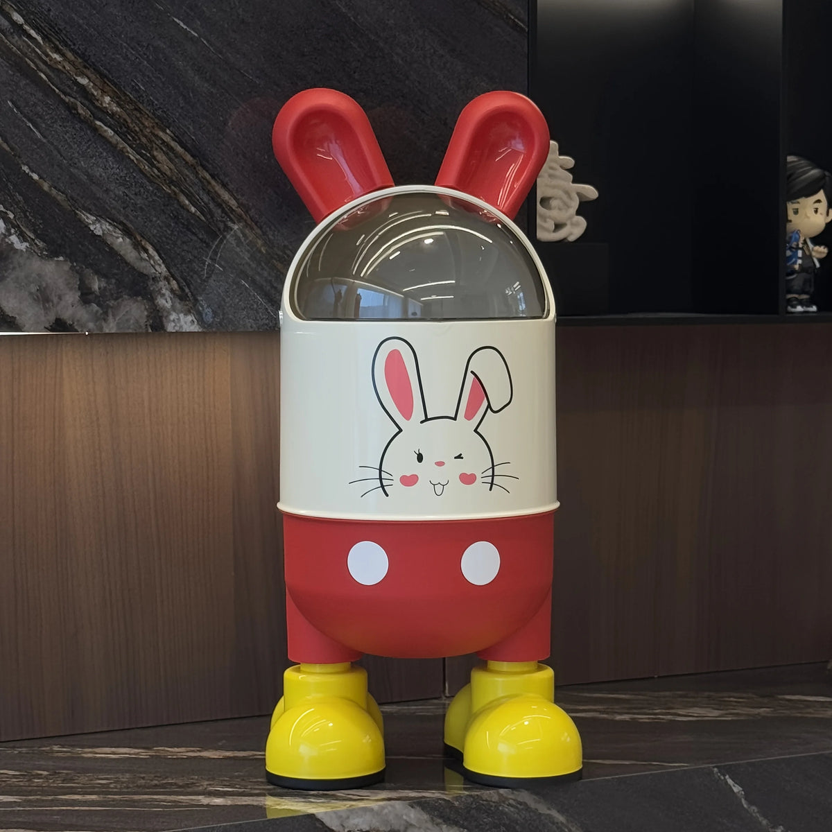1pc Cartoon Cute Rabbit Creative Trash Can,Home Kitchen,Bathroom, Living Room, Bedroom with Lid Cartoon Odor Sealed Trash Can