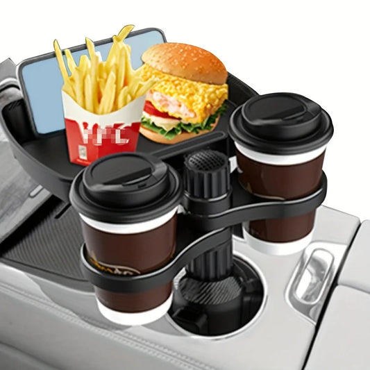 2025 Nieuwe Bekerhouder Tray voor de Auto - 3-in-1 Afneembaar Eettafeltje met Stevige Basis - Onmisbare Accessoires en Gadgets voor op Reis