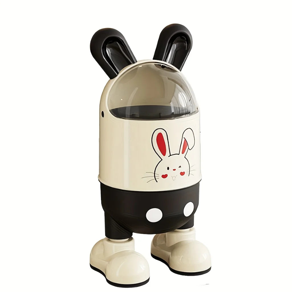 1pc Cartoon Cute Rabbit Creative Trash Can,Home Kitchen,Bathroom, Living Room, Bedroom with Lid Cartoon Odor Sealed Trash Can