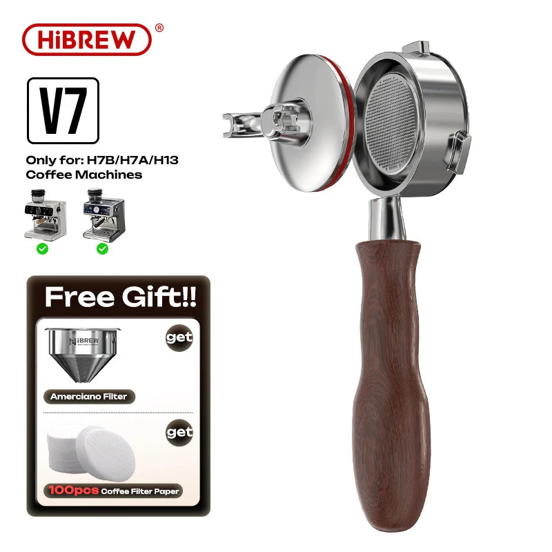 HiBREW 2 in 1 58MM 3 Ears Coffee Bottomless Portafilter For H7A H10A H10 Plus Espresso Machine Barista Tool Filter Papers