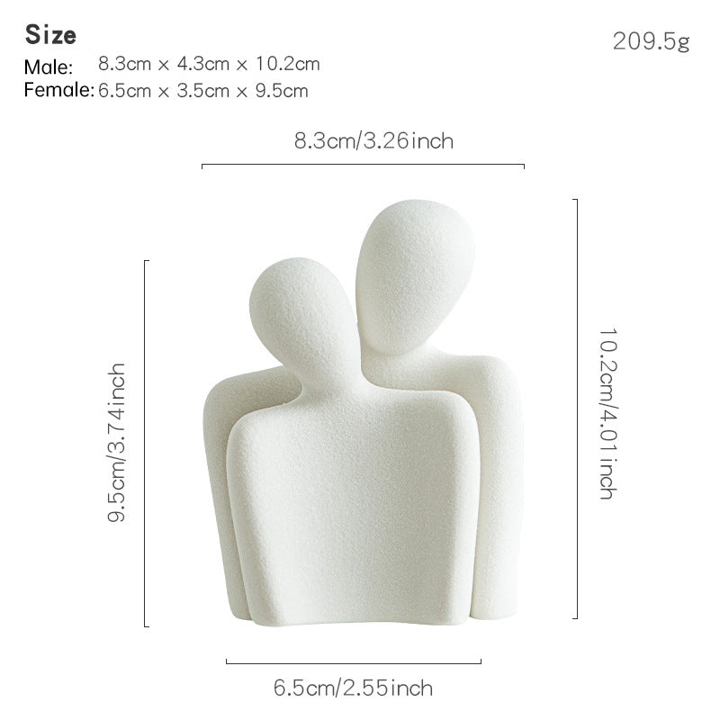 Ceramic Couple Figurine Newlywed Home Decor Desktop Shelf Ornament