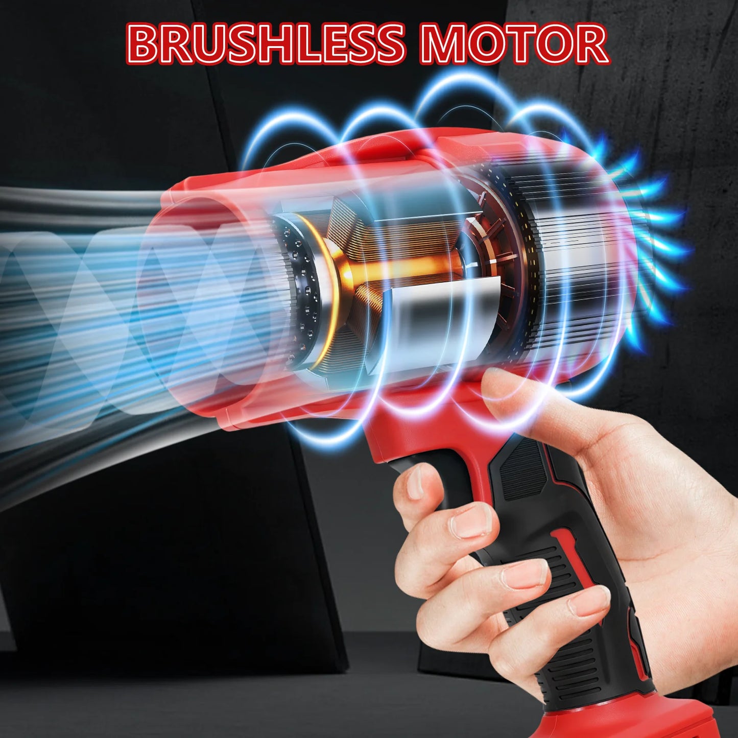 Brushless Electric Air Blower Turbo Blower Jet Fan Cordless Leaf Blower Handheld Dust Blowing Tool for Milwaukee 18V Battery