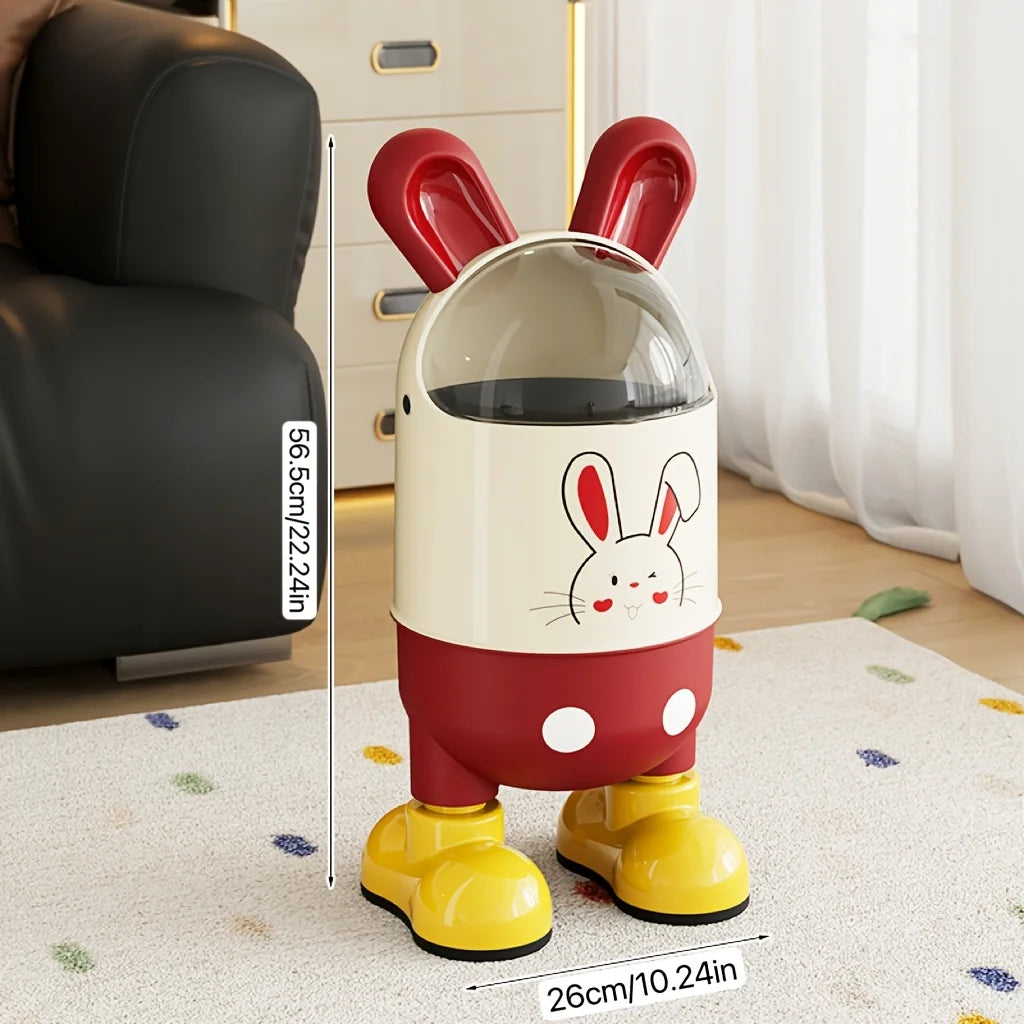 1pc Cartoon Cute Rabbit Creative Trash Can,Home Kitchen,Bathroom, Living Room, Bedroom with Lid Cartoon Odor Sealed Trash Can