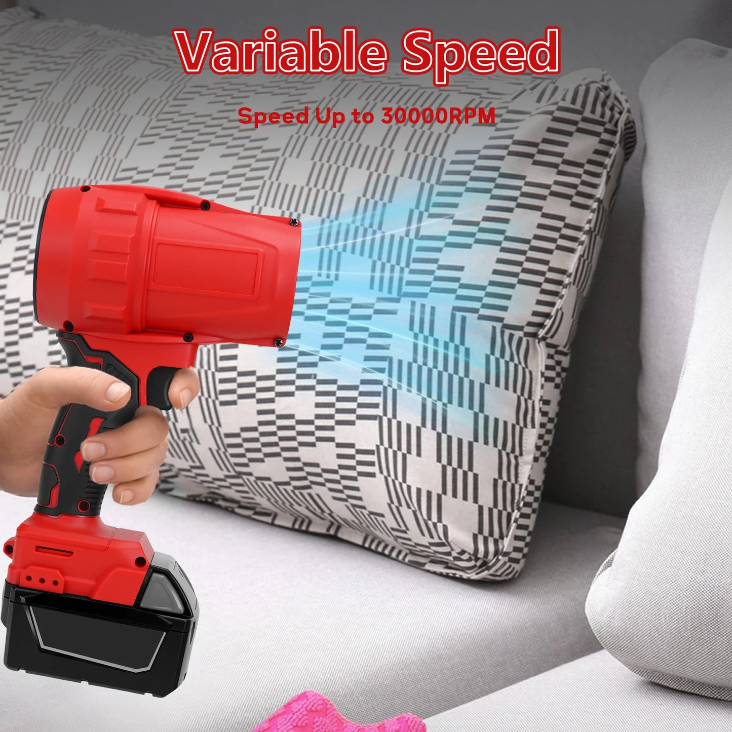 Brushless Electric Air Blower Turbo Blower Jet Fan Cordless Leaf Blower Handheld Dust Blowing Tool for Milwaukee 18V Battery