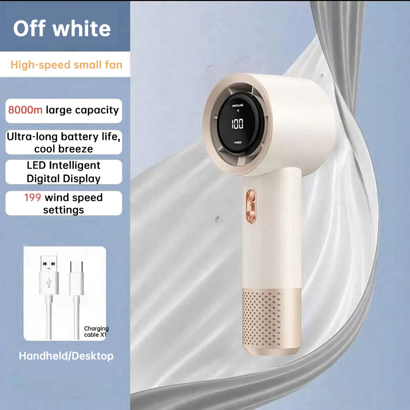 6 Fan Handheld High Speed Fan Mini Draagbare AC 199 Niveaus Instelbare Persoonlijke Koeler voor Reizen Gym Outdoor