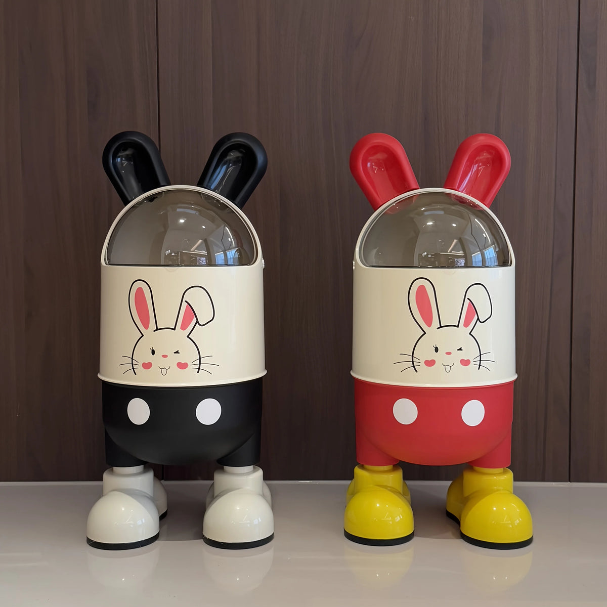 1pc Cartoon Cute Rabbit Creative Trash Can,Home Kitchen,Bathroom, Living Room, Bedroom with Lid Cartoon Odor Sealed Trash Can