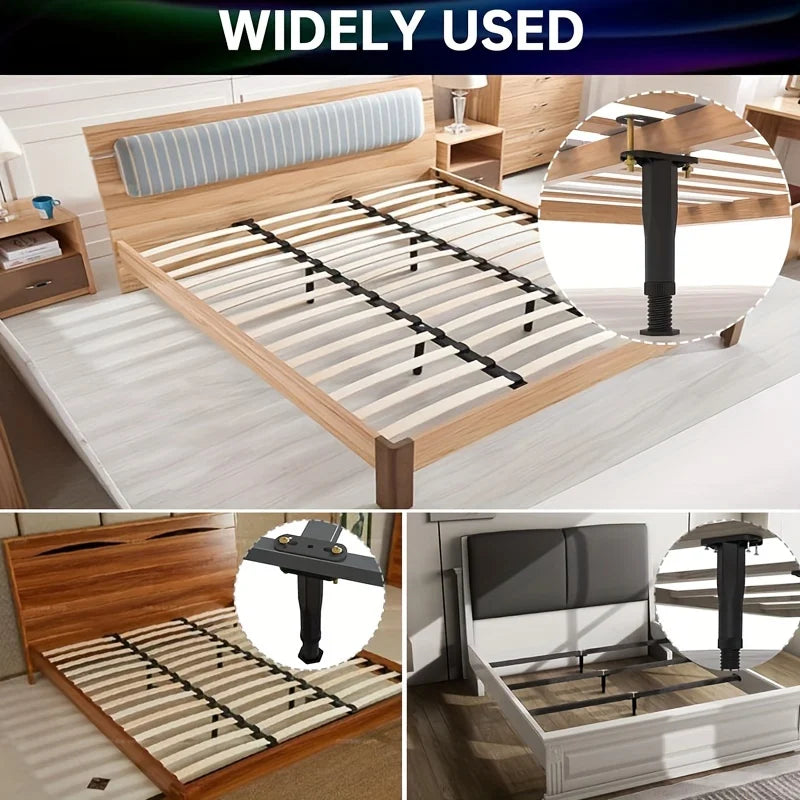 Adjustable Bed Frame Support Legs,5.31"-8.66"Heavy Duty Plastic Furniture Feet-Ideal for Beds,Sofas,Tables, with Screws Included