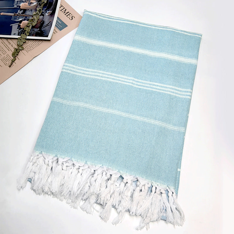 Serviette de plage turque rayée à franges, séchage rapide, grande taille, en coton, styles variés, vente en gros