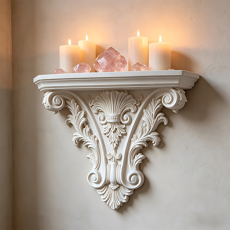 Étagère flottante gothique imprimée en 3D, Décoration murale créative sculptée, Support de plantes rétro pour salon et décoration intérieure