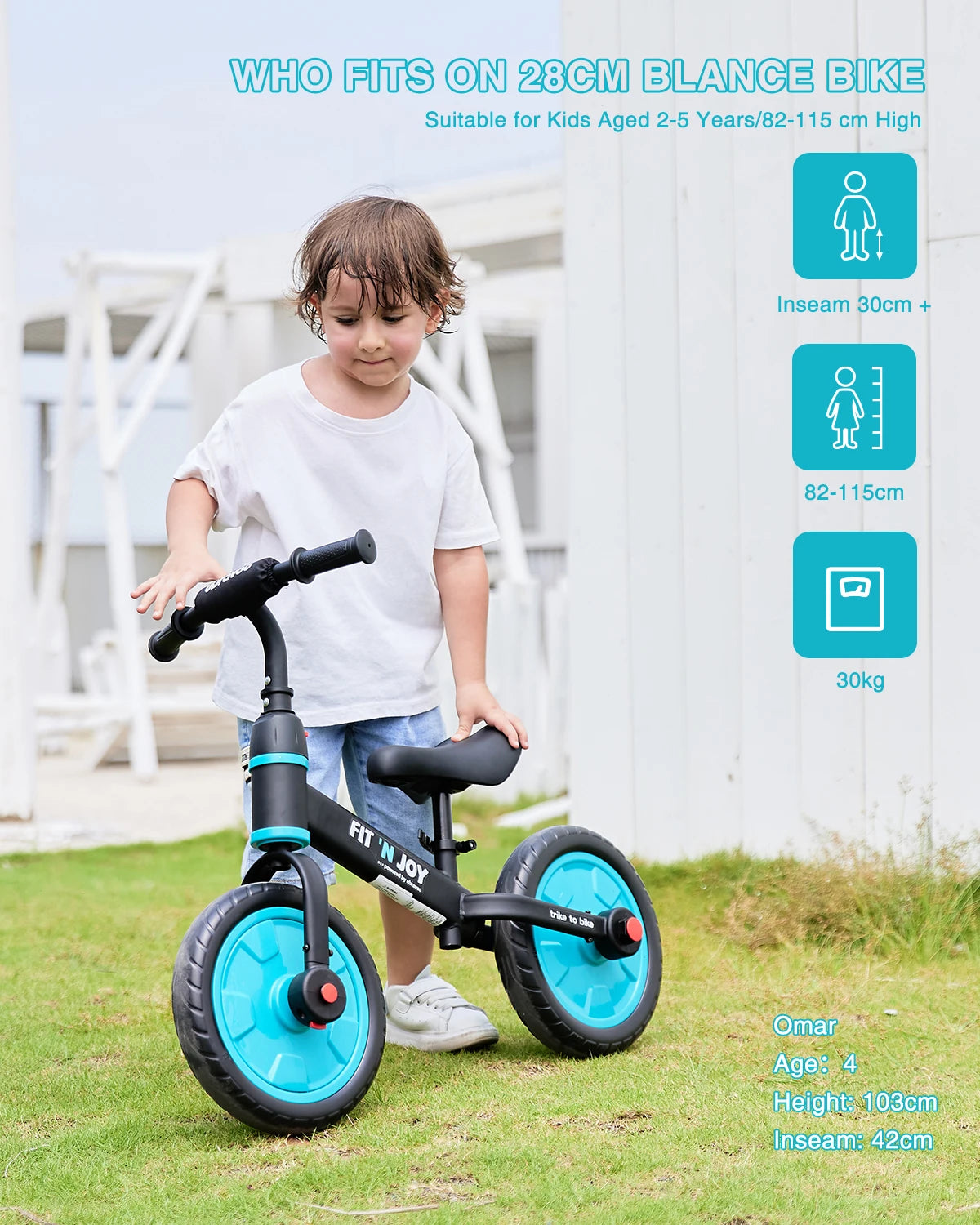 UBRAVOO Fit 'n Joy Toddler Training Bicycle 4-in-1 Balance Bike with Pedals & Training Wheels for Boys Girls Ages 2-4 - Quality Shopping Centre
