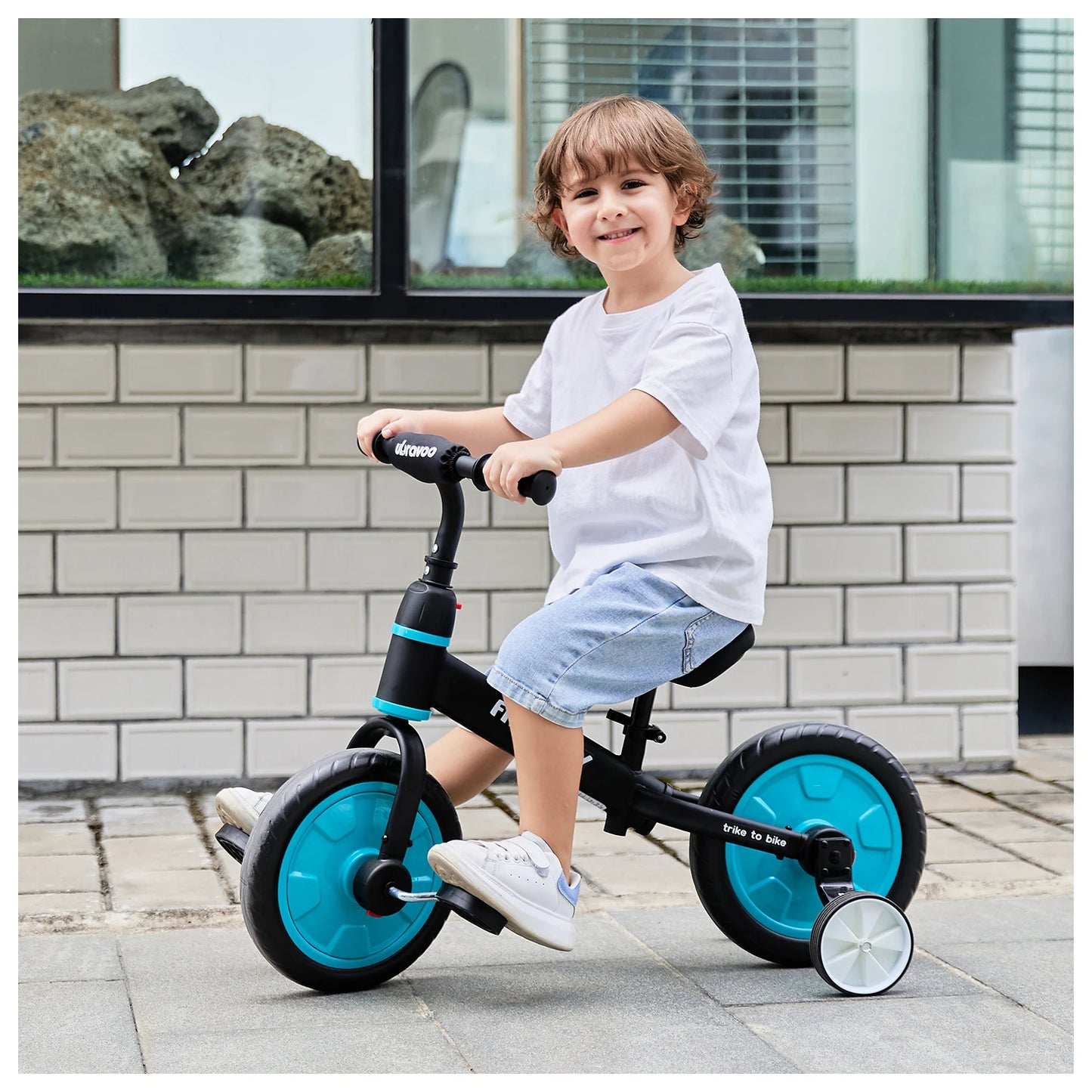 UBRAVOO Fit 'n Joy Toddler Training Bicycle 4-in-1 Balance Bike with Pedals & Training Wheels for Boys Girls Ages 2-4 - Quality Shopping Centre