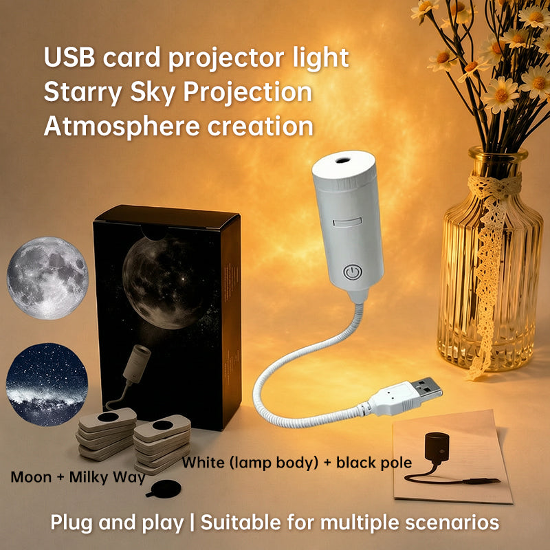 USB-sterrenprojector – Plug & Play, verwisselbare patronen voor slaap- en woonkamer