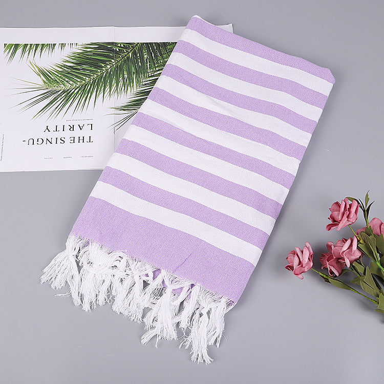 Serviette de plage turque rayée à franges, séchage rapide, grande taille, en coton, styles variés, vente en gros