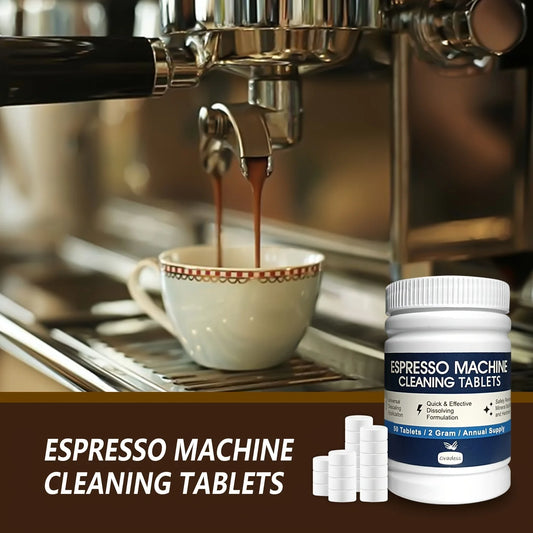 50 pastilles de nettoyage pour machine à café, élimine la graisse et les résidus des conduits, convient aux machines à café entièrement automatiques et semi-automatiques