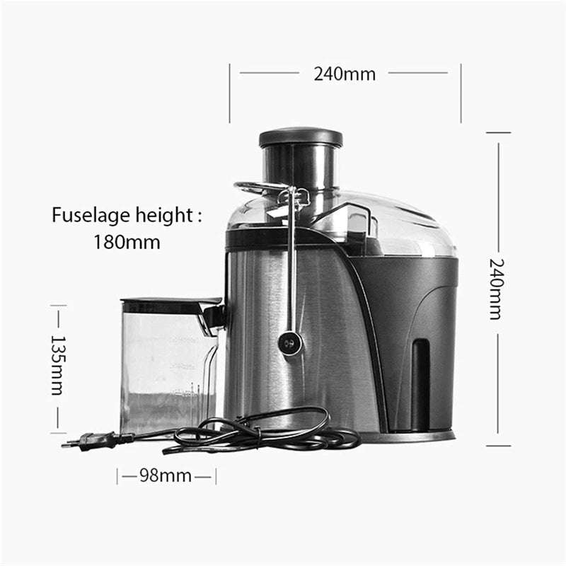 Electric Juicer Machine Stainless Steel Centrifugal 3inch Big Mouth fruit And fresh rice extract 2 Speeds mix Blender