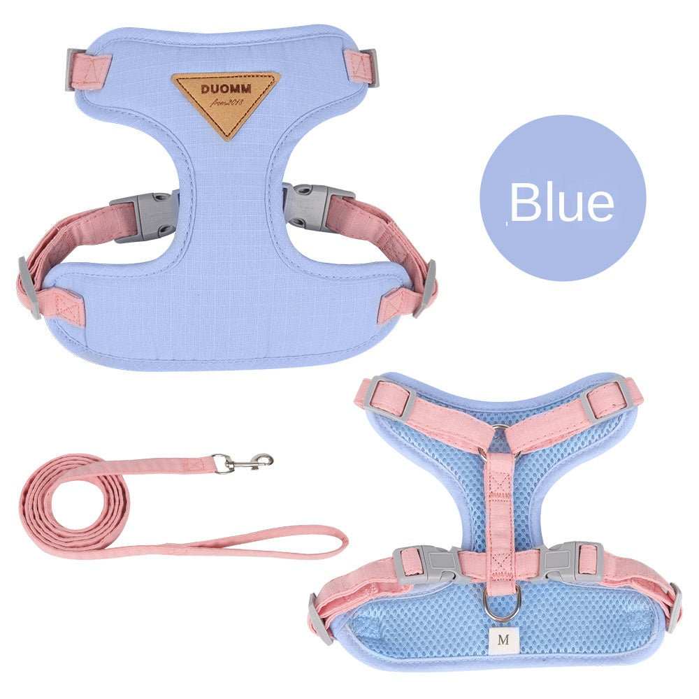 Adjustable Mesh Cat Chest Harness Anti Escape Walking Leash Set