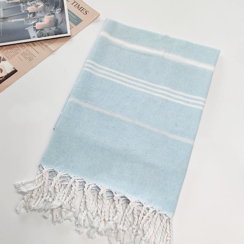 Serviette de plage turque rayée à franges, séchage rapide, grande taille, en coton, styles variés, vente en gros