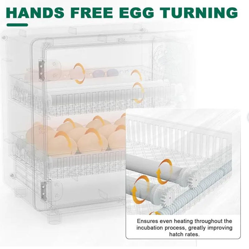 24 Egg Incubator Automatic Turner Digital Touchscreen Poultry Hatchery Device