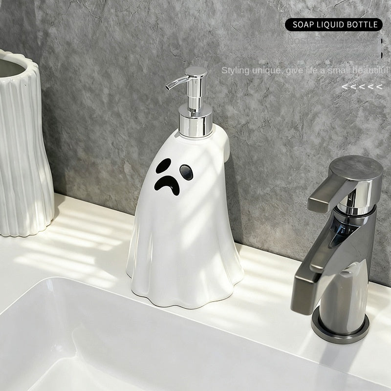 Distributeur de savon fantôme pour Halloween, flacon à pompe pour lotion, gel douche et shampoing, bouteille vide rechargeable pour la salle de bain