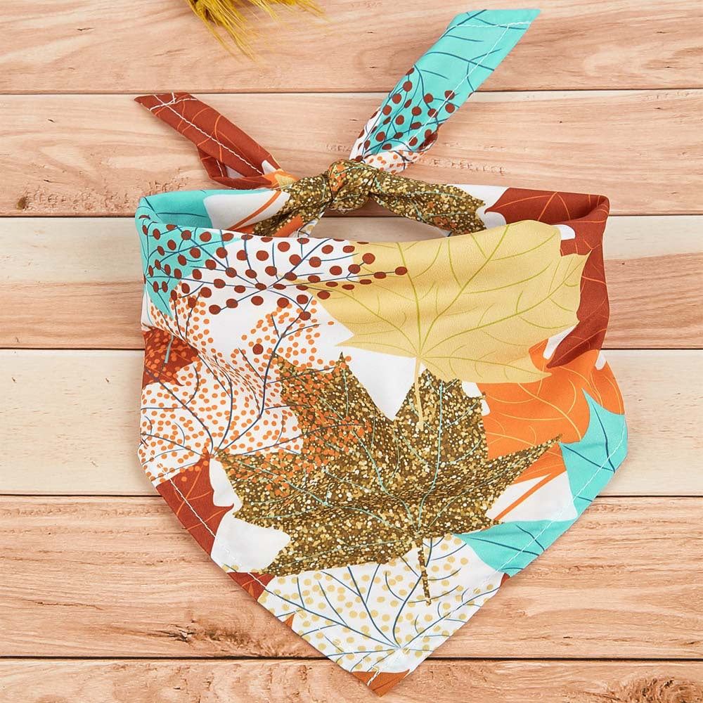 New Fashion Twill Thanksgiving Dog Scarf Triangle Pet Dog Polyester Bandana