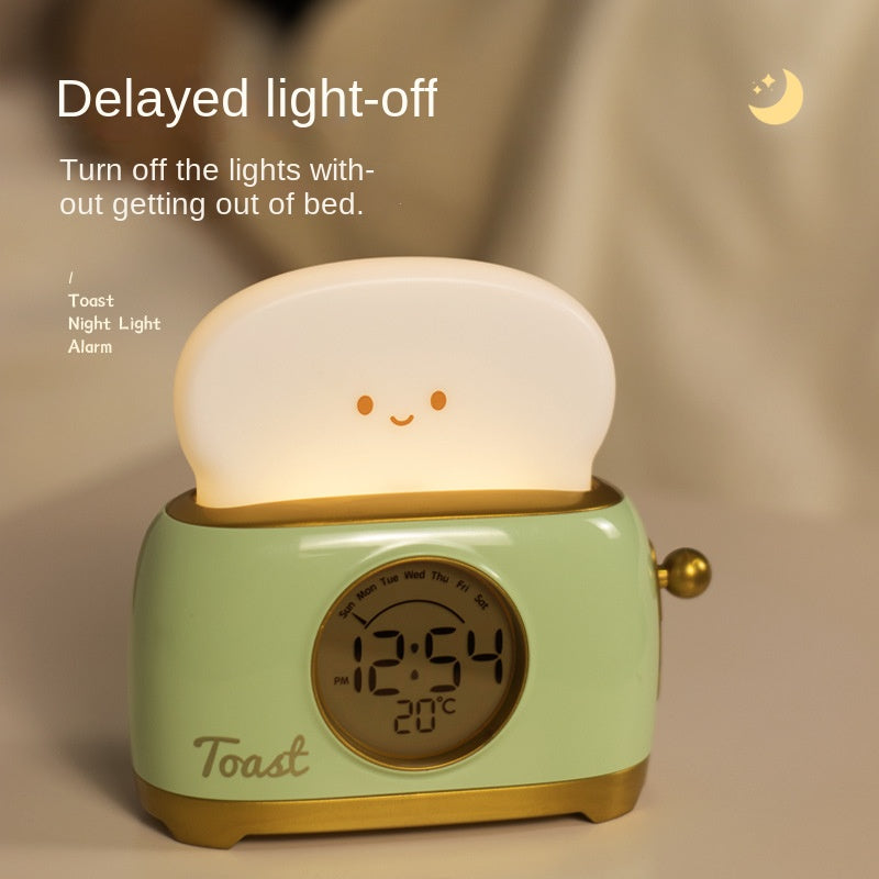 Wekker met nachtlampje in broodrooster-design voor studenten, stijlvolle countdown-timer met temperatuurweergave en alarmfunctie