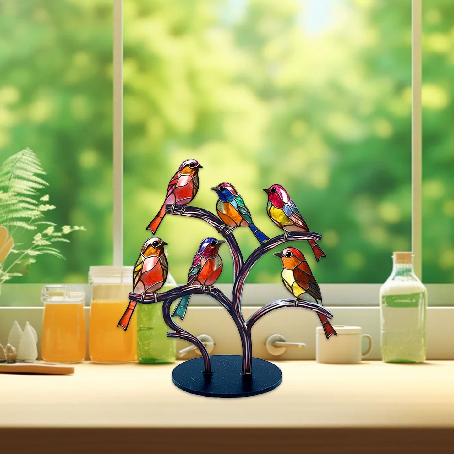 Zibi Acrylic Bird And Flowers Christmas Home Decor Ornament