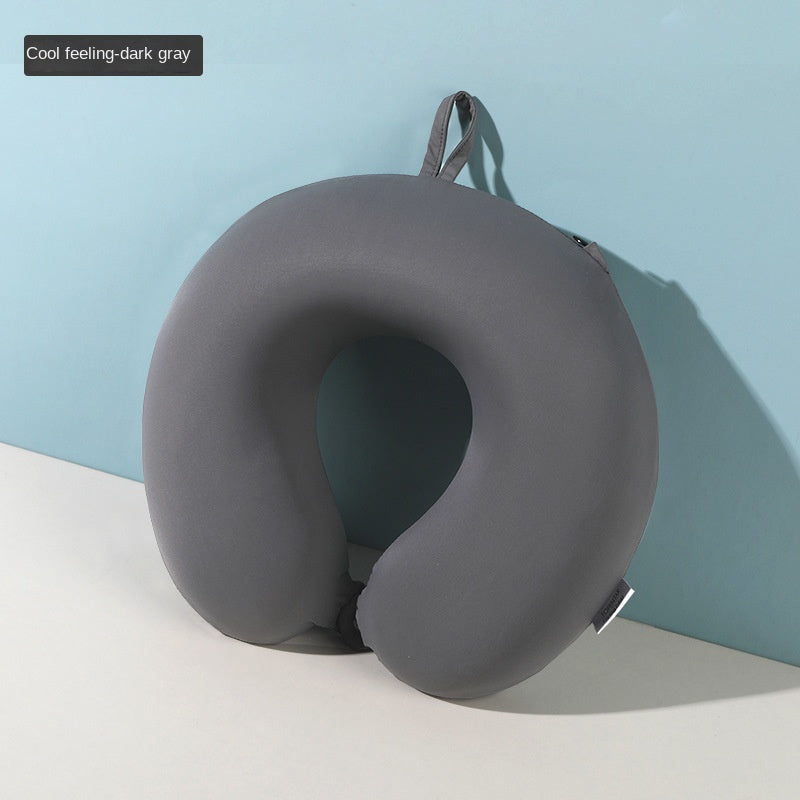 Oreiller de voyage en forme de U, oreiller cervical portable en mousse à mémoire de forme, oreiller de sieste pour étudiant, oreiller d'avion