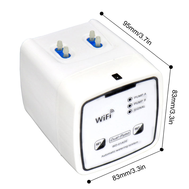 Automatic WiFi Smart Irrigation System, Dual Pump Timer & APP Control, for Garden Drip/Indoor Potted Plant Watering