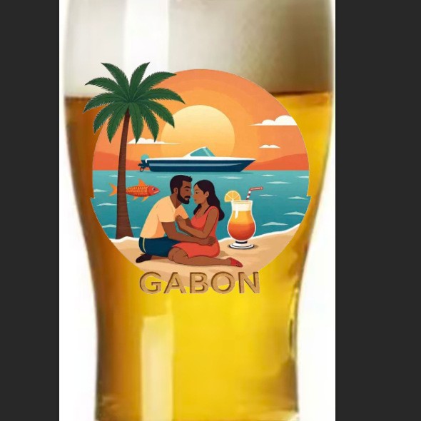 Gekleurde glazen bierfles