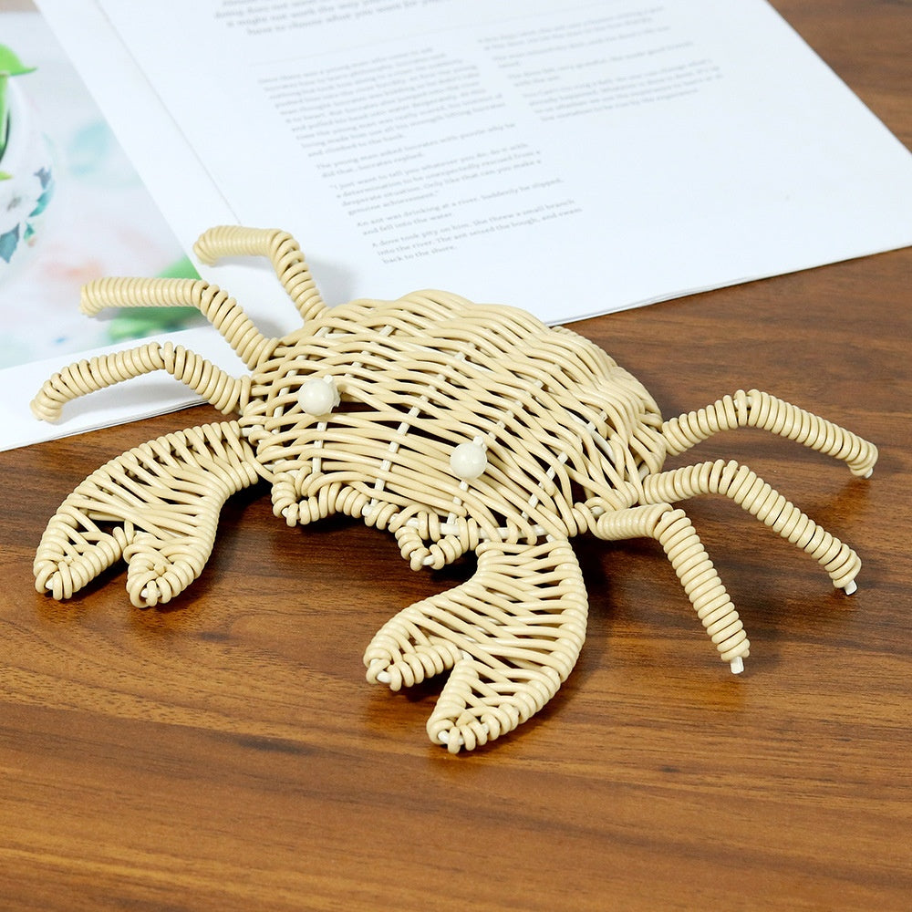 Ocean Series Handgemaakte Rotan Wanddecoratie - Zeepaardje, Krab, Tropische Vis, Handgeweven Rotan Wandkunst