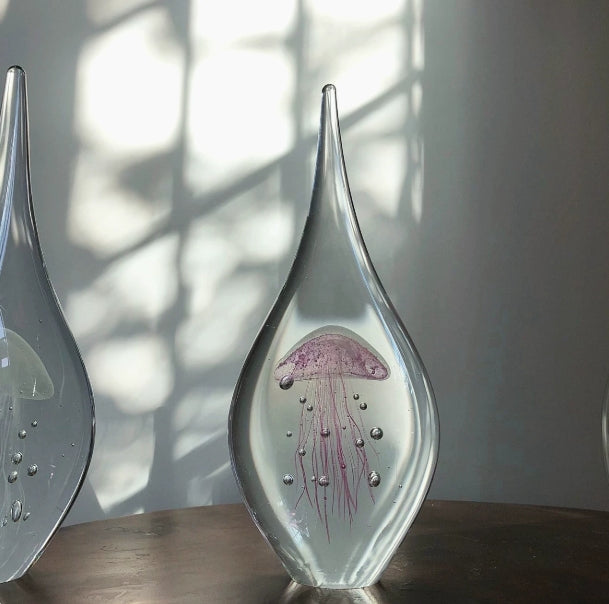 Lijiao glazen kristallen bol woondecoratie-item, lichtgevende kwal dier