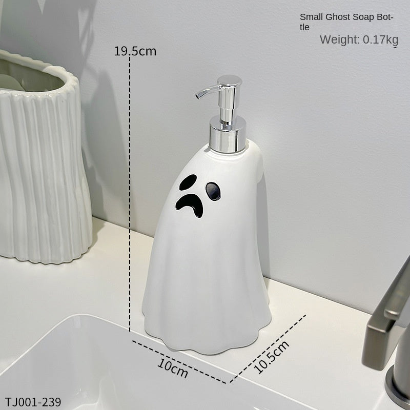 Distributeur de savon fantôme pour Halloween, flacon à pompe pour lotion, gel douche et shampoing, bouteille vide rechargeable pour la salle de bain