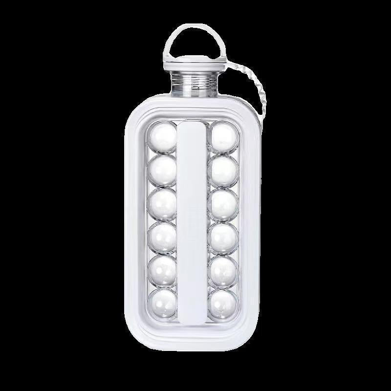 2-in-1 draagbare opvouwbare ijsbalmaker-fles, siliconen vriesvorm & waterfles voor cocktails, reizen, sportschool