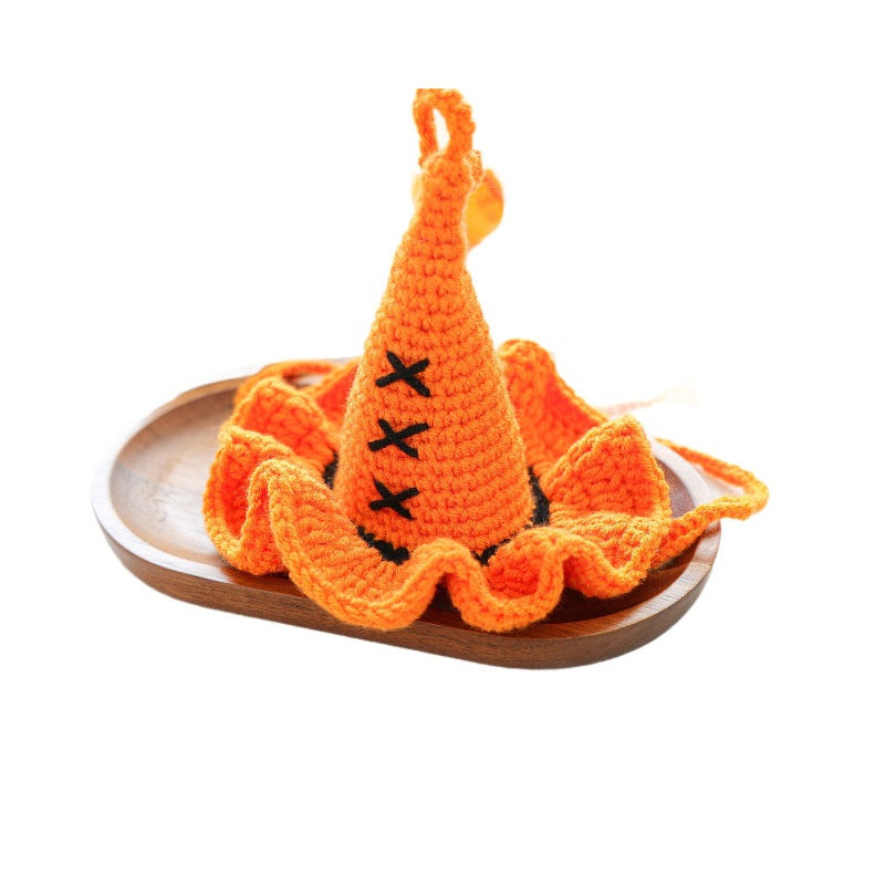 Cute Embroidered Wizard Hat For Dogs Halloween Knitted Costume