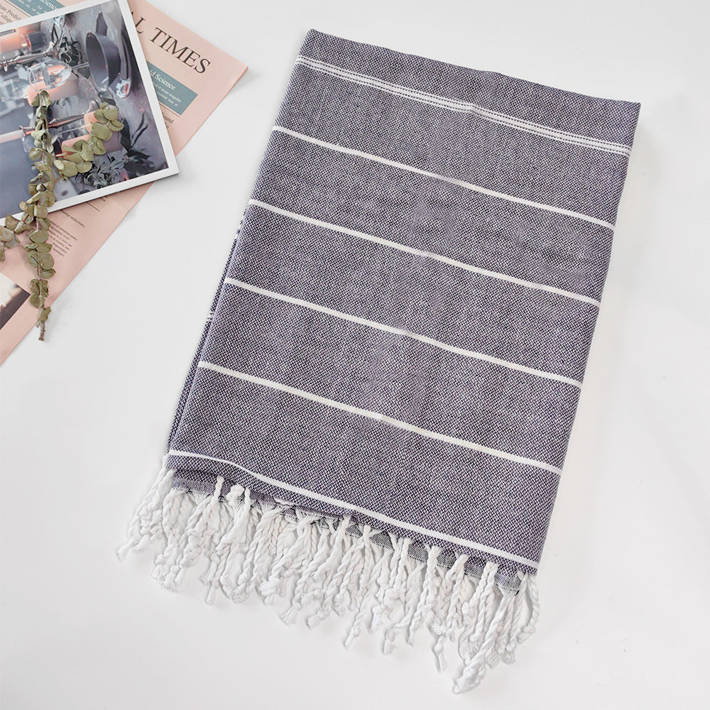 Serviette de plage turque rayée à franges, séchage rapide, grande taille, en coton, styles variés, vente en gros
