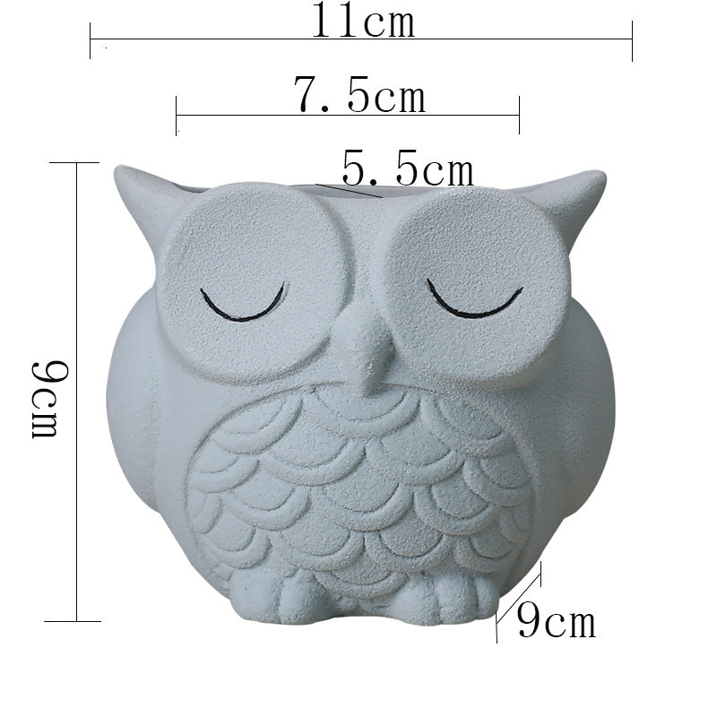 Creative Ceramic Cartoon Animal Flower Pot For Desk Decoration