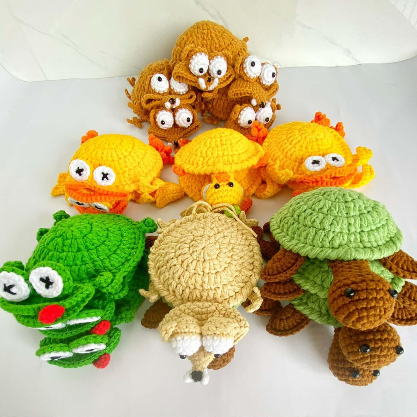 Handmade Crochet Animal Coasters Turtle Squirrel Heat Insulating Pad Creative Desk Coaster Home Decor
