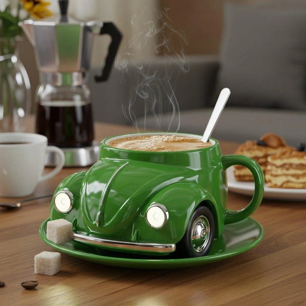 Creative Beetle Mug with 304 Stainless Steel Inner Core and Resin Craft, Beetle Design Coffee Mug