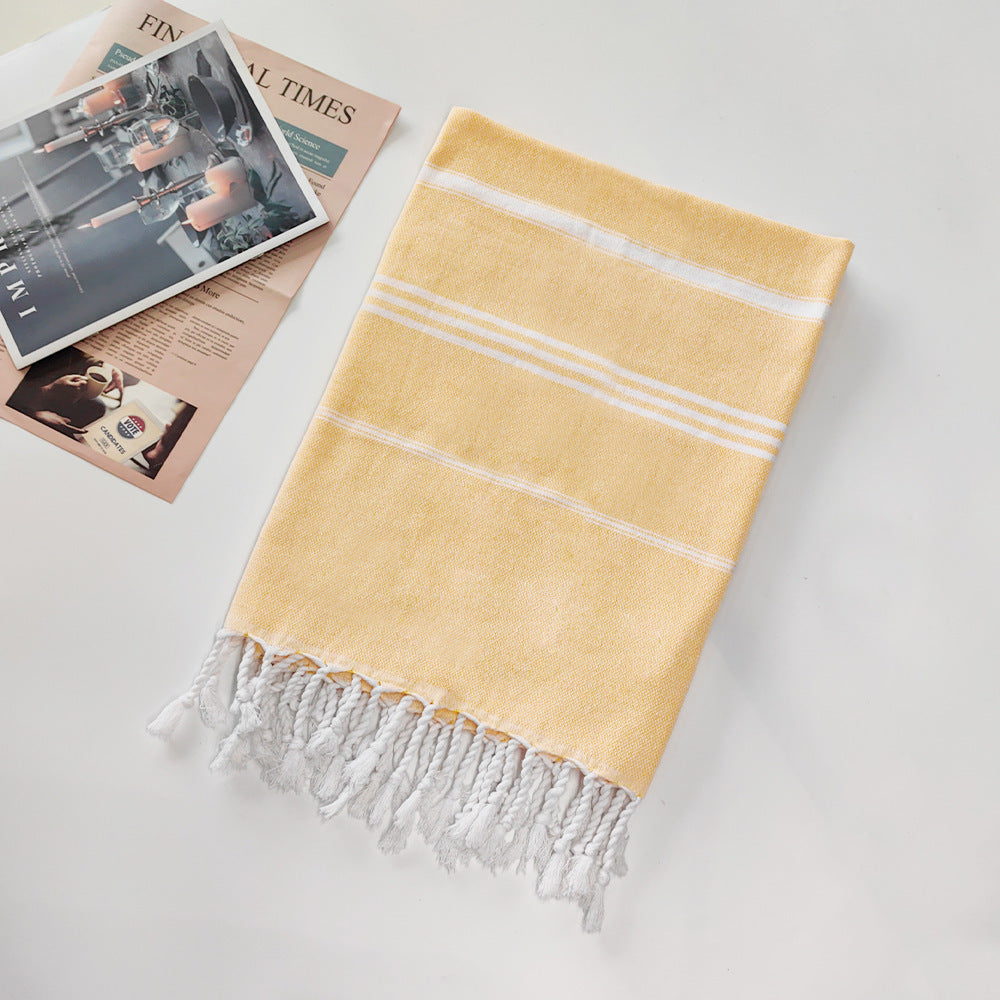 Serviette de plage turque rayée à franges, séchage rapide, grande taille, en coton, styles variés, vente en gros