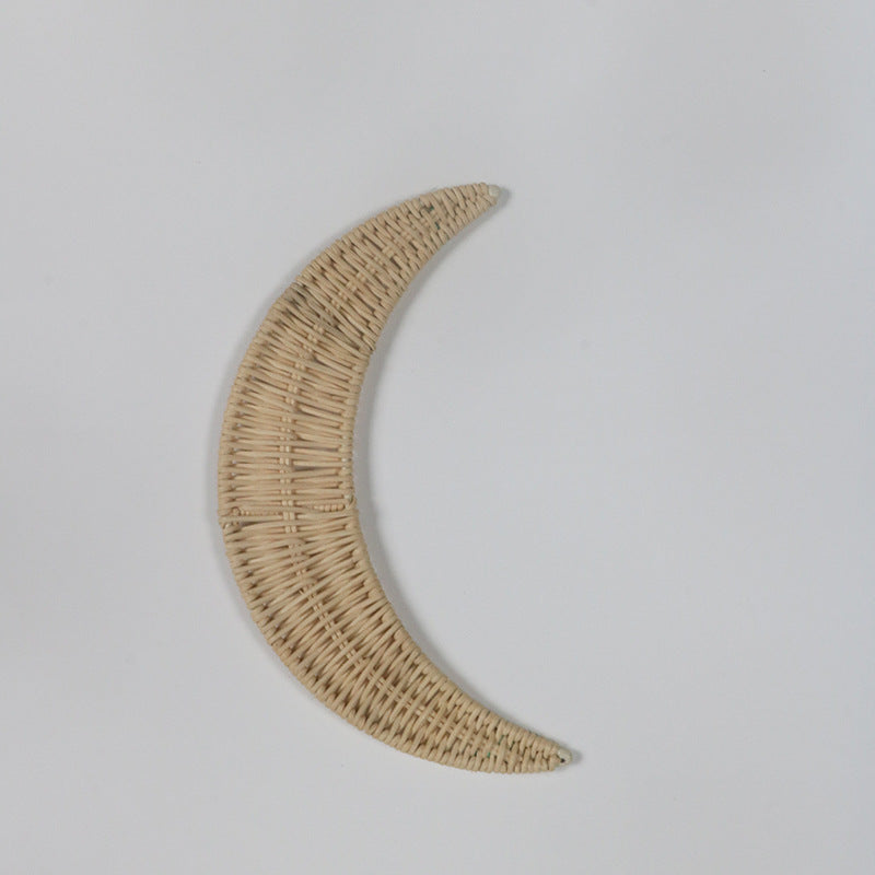 Nordic stijl geweven maanvormige wandhanger, handgemaakte weefkunst decoratie voor muur en fotografie-rekwisieten