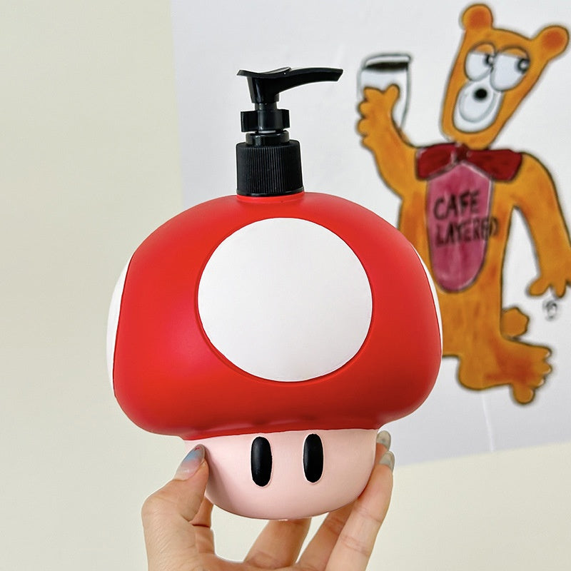 Cartoon Mario paddenstoel vloeistofdispenser voor shampoo, Mickey Mouse zeep- en douchegelfles met esthetisch design