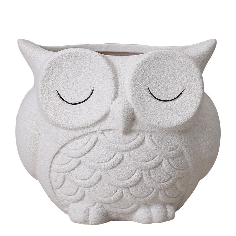 Creative Ceramic Cartoon Animal Flower Pot For Desk Decoration