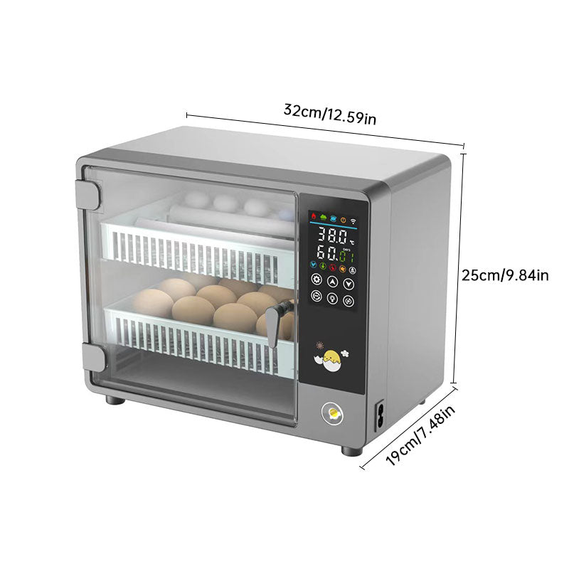24 Egg Incubator Automatic Turner Digital Touchscreen Poultry Hatchery Device