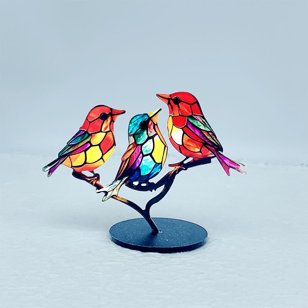 Zibi Acrylic Bird And Flowers Christmas Home Decor Ornament