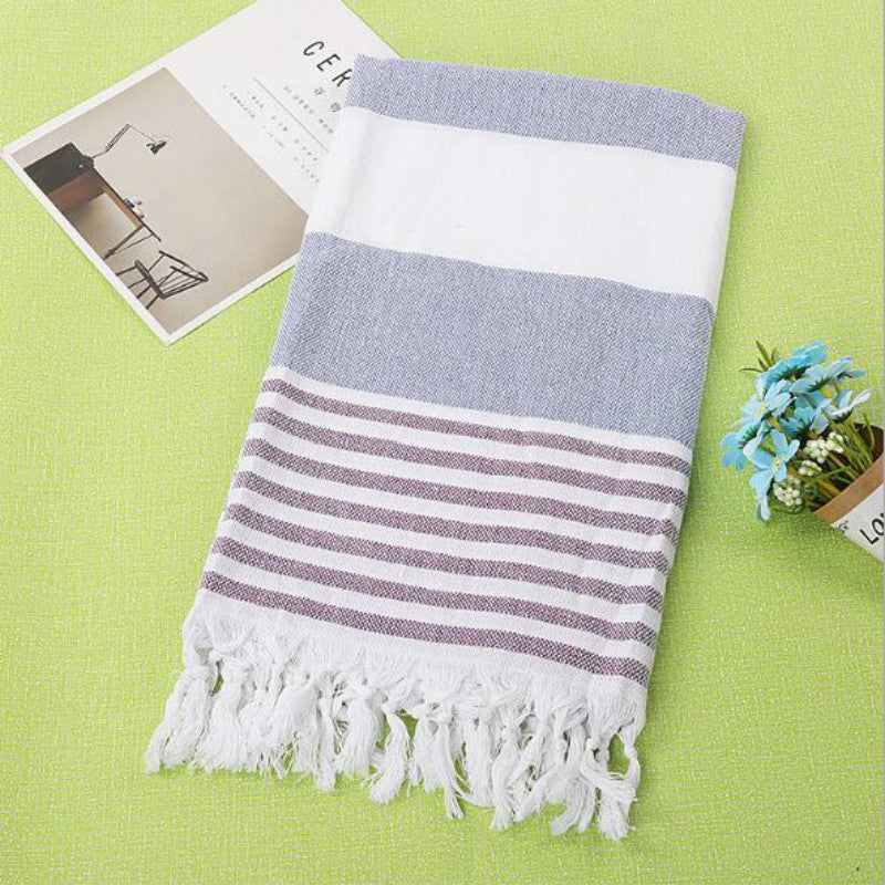Serviette de plage turque rayée à franges, séchage rapide, grande taille, en coton, styles variés, vente en gros