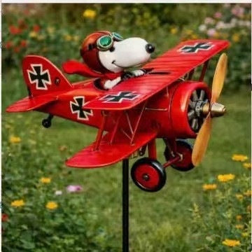 Metalen windmolen Pilot Snoopy voor in de tuin, tuindecoratie voor buiten
