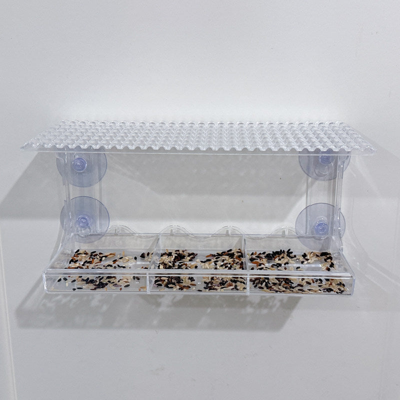 Transparent Plastic Window Bird Feeder With Strong Suction Cup