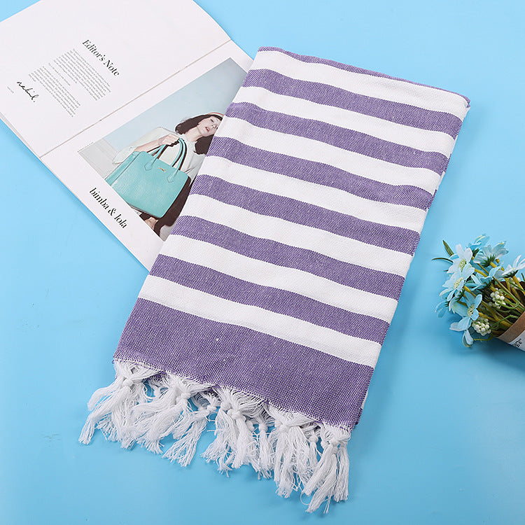 Serviette de plage turque rayée à franges, séchage rapide, grande taille, en coton, styles variés, vente en gros