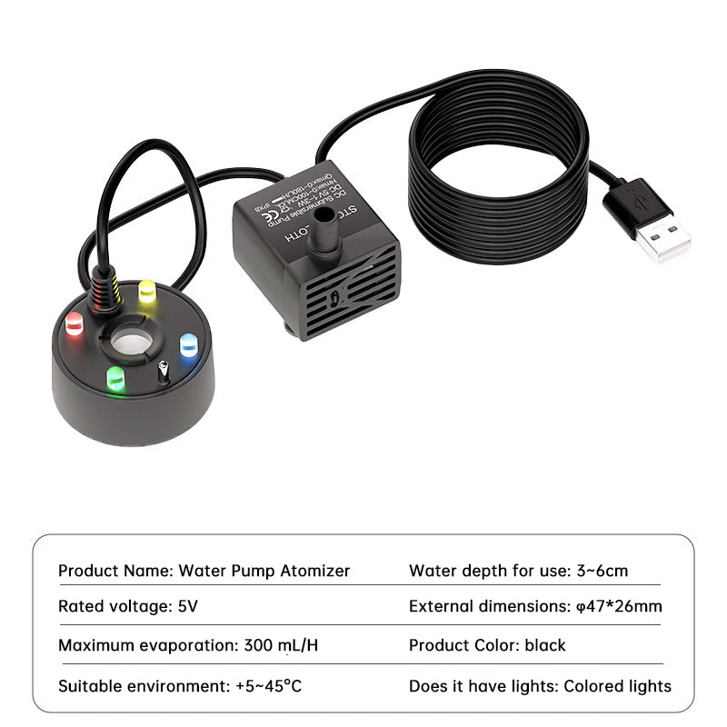 USB 5V Ultrasonic Mist Maker Fogger Pump for Pond, Fountain, Fish Tank & Rockery Landscape Humidifier