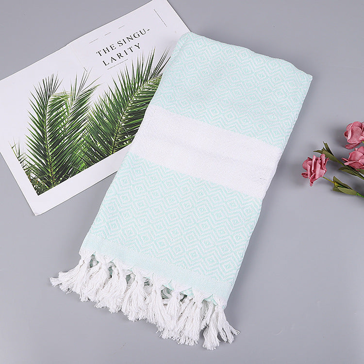 Serviette de plage turque rayée à franges, séchage rapide, grande taille, en coton, styles variés, vente en gros